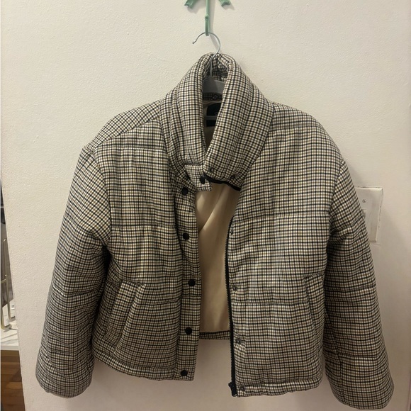 Rails brown and Cream Checkered Puffer Jacket - Picture 1 of 5